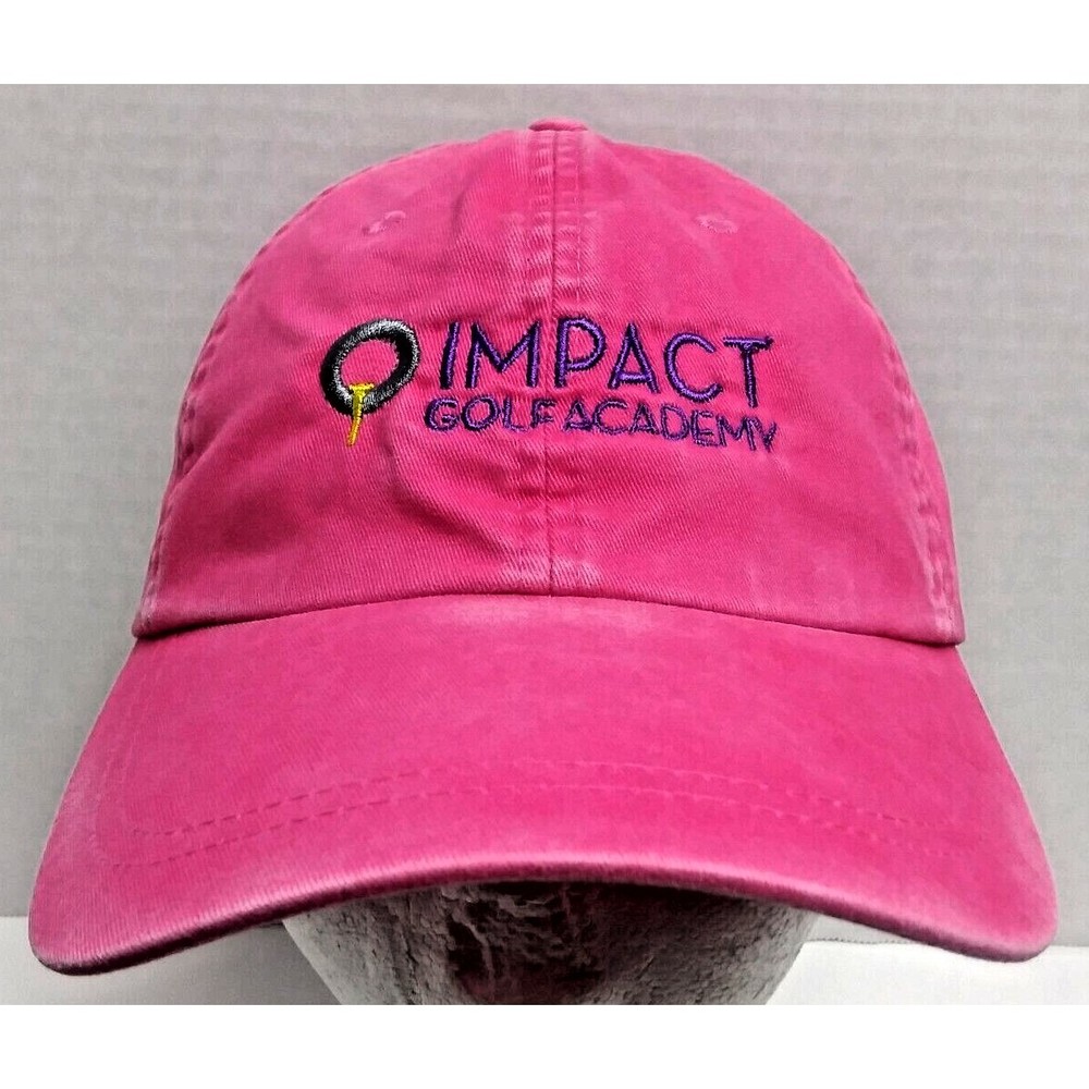 Impact Golf Academy Kate Lord Baseball Cap Hat Women's Pink Hook And Loop Adjust